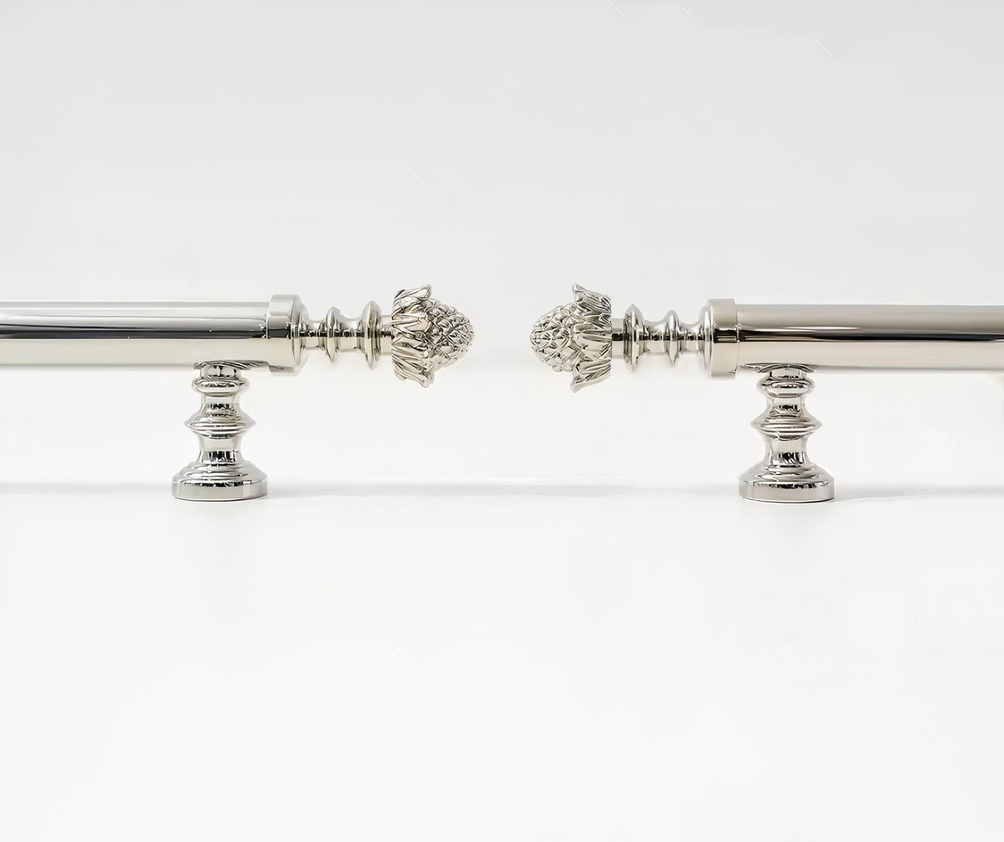 Decorative silver drawer handle/Ornate silver chrome drawer pull/Unique cabinet handle/Silver wardrobe door handle/Pincone cabinet handle