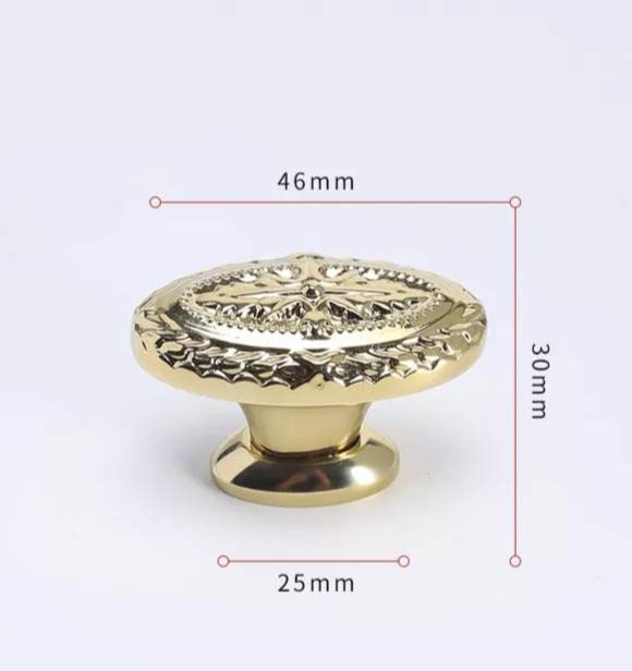 Antique Baroque style drawer knob/Brass oval cabinet pull/gold or silver Regency style door handle/gold Furniture hardware/rocco drawer pull