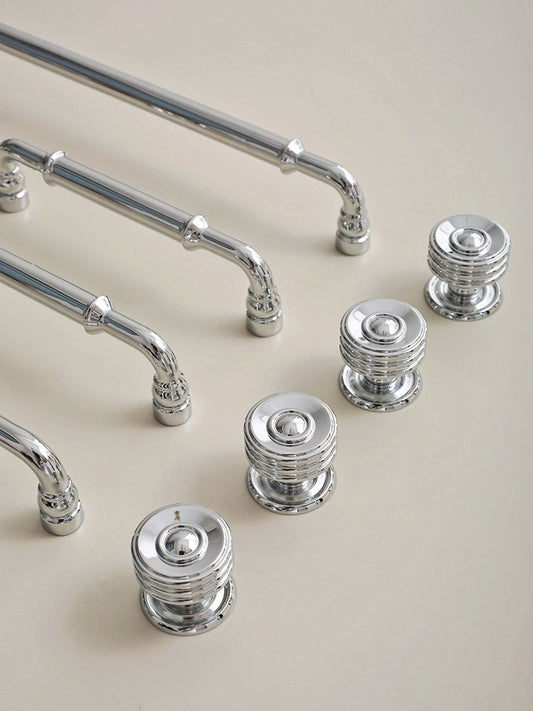 Traditional silver curved cabinet bar handle/Shiny silver drawer pull/silver chrome door handle/brass furniture hardware/kitchen hardware