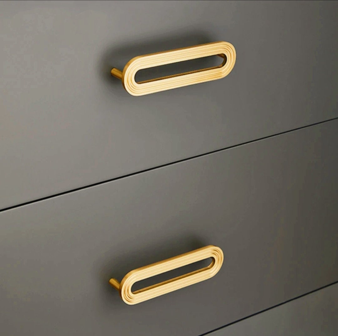 Wide gold brass retro pattern handle/large cabinet pull/big door handle/Wide gold drawer pull/kitchen furniture hardware/mid century modern