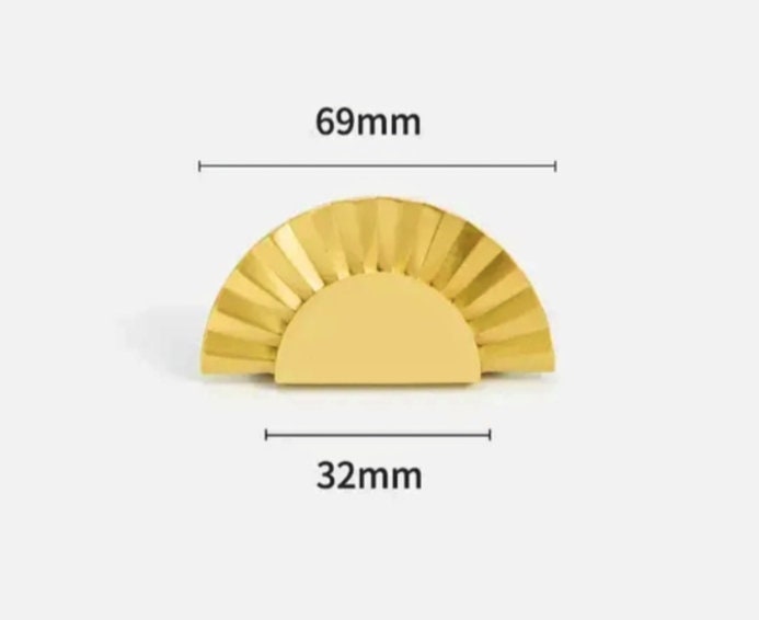 Golden sunray design cabinet pull/Gold brass drawer pull/Semi circle door handle/Brass furniture hardware/kitchen handles/home improvement