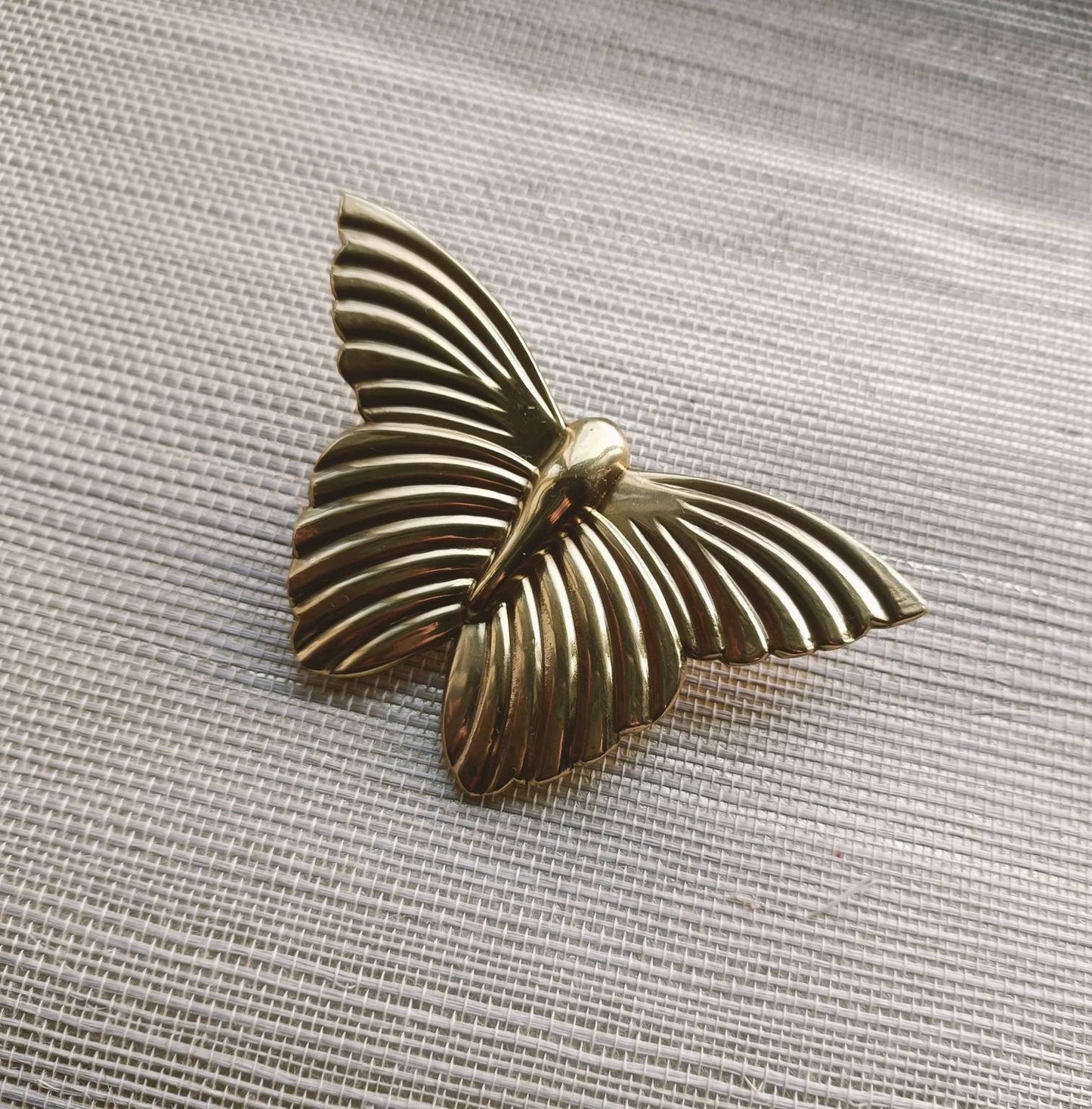 Shiny polished gold brass butterfly cabinet Pull/Gold butterfly door handle/Cute Butterfly drawer knob/Gold brass butterfly wardrobe handle