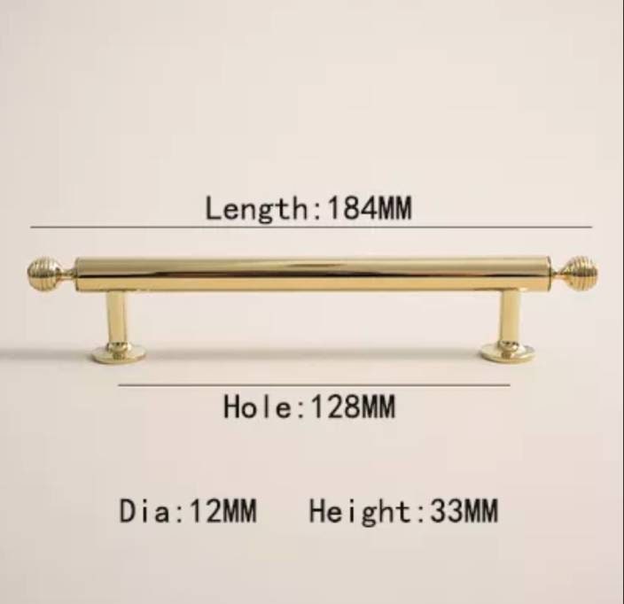 Shiny gold ball finial cabinet bar handle/Unusual polished gold ball design cabinet drawer pull/Gold furniture hardware/kitchen renovation
