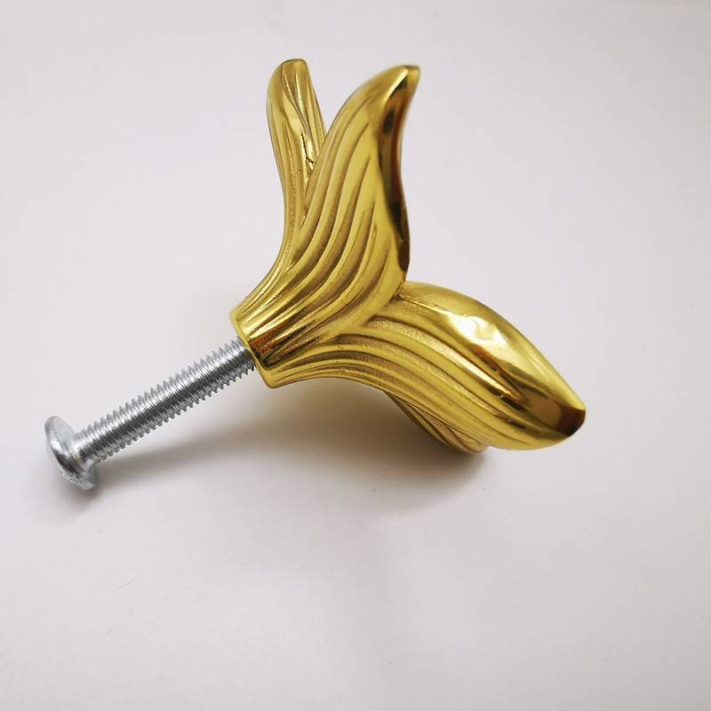 Gold brass star shaped flower cabinet pull/Jasmine flower drawer pull/Gold flower drawer Knob/Brass flower door knob/gold furniture hardware