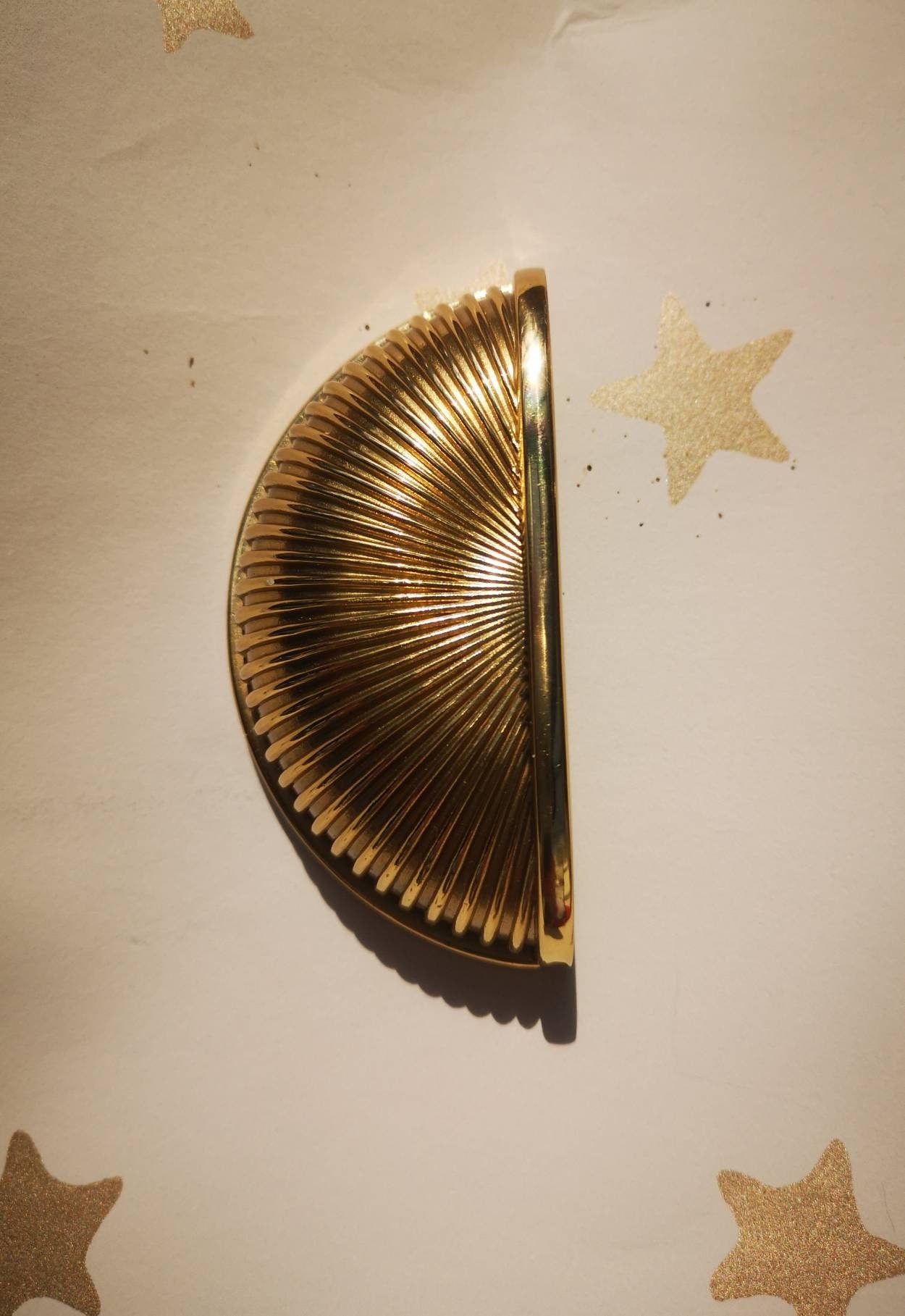 Shiny solid brass cup handle/Classic brass hardware/Gold cabinet pull/Gold brass drawer handle/Gold brass kitchen door handle/Brass handle