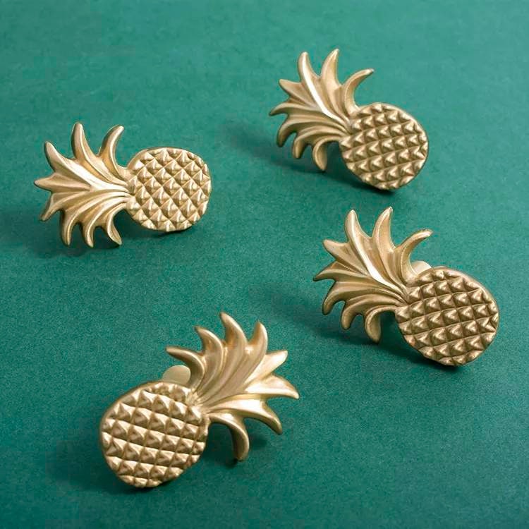 Gold Pineapple Cabinet Pulls/gold Door Handle/drinks cabinet handle/ tropical decor/home improvement/retro style door knob/drawer handle