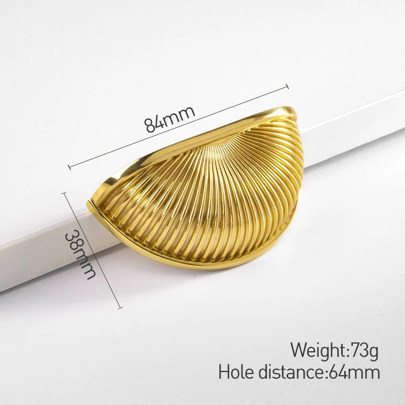Shiny solid brass cup handle/Classic brass hardware/Gold cabinet pull/Gold brass drawer handle/Gold brass kitchen door handle/Brass handle