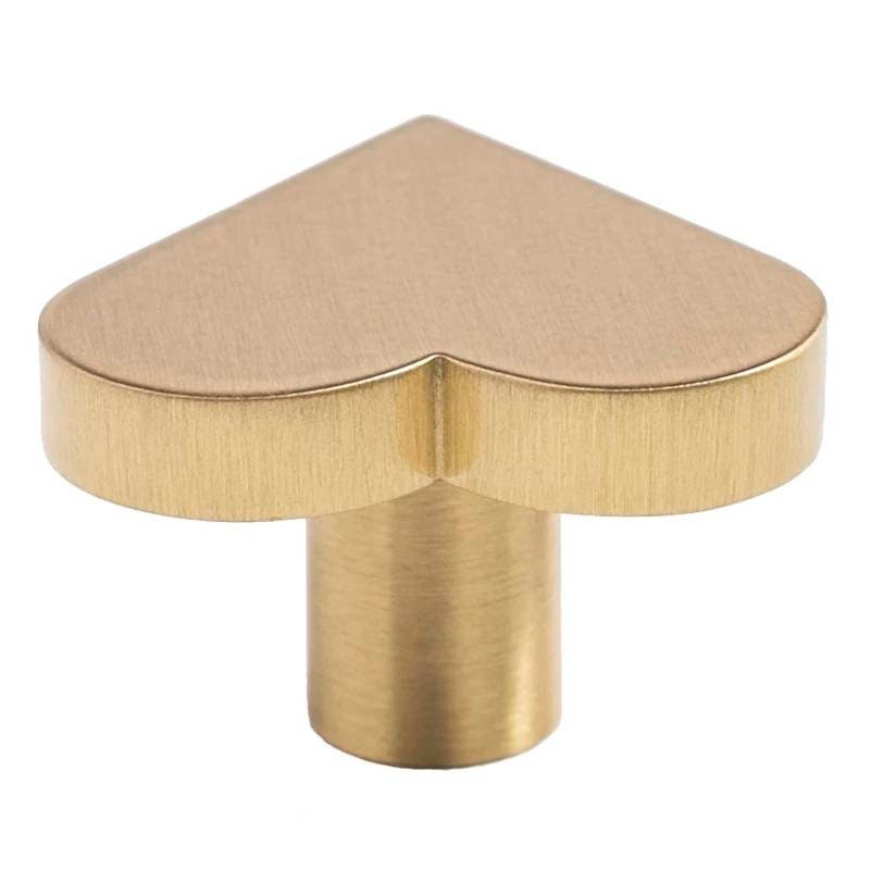 Gold Heart Cabinet Pull/Gold Brass Heart Shaped Door Handle/Heart Door Knob/Brass Furniture Hardware/Love Heart Drawer Handle/Drawer Knob