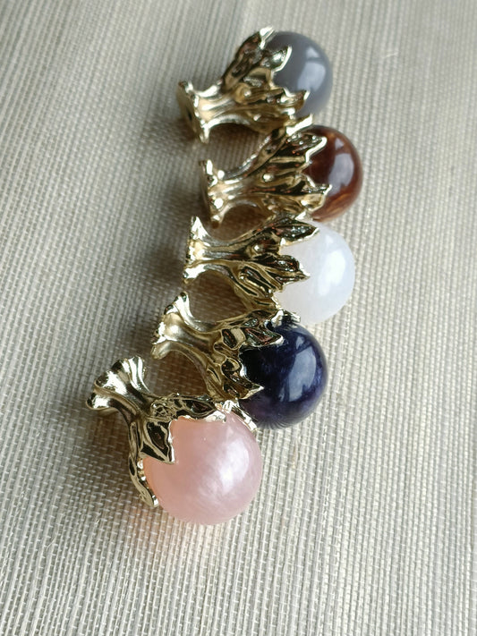 Flame design drawer pull/Dragon egg cabinet handle/Unusual hardware/Brass drawer knob/Luxury door handle/Fantasy themed hardware/Gold handle