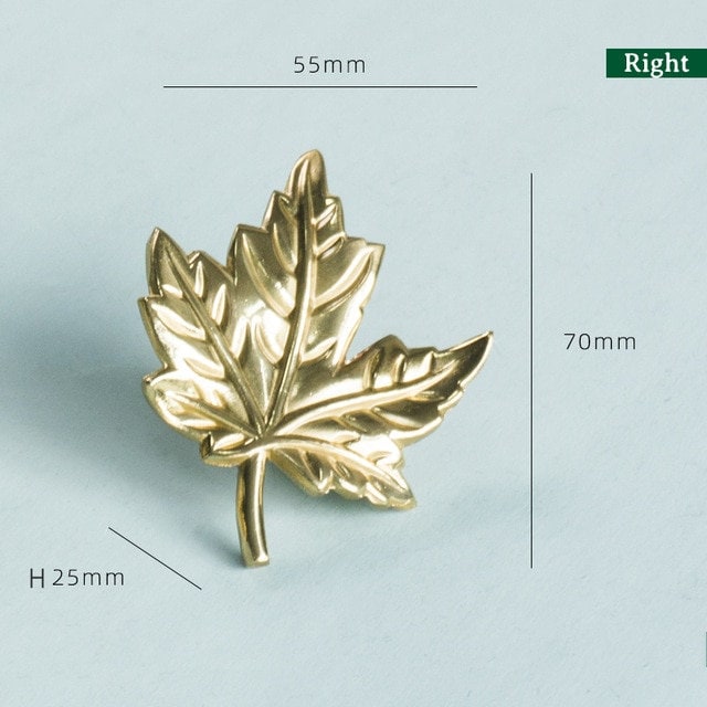 Gold maple leaf cabinet pull/Brass leaf shaped door handle/Autumn leaves drawer knob/Maple leaves/furniture hardware/gold cabinet handle