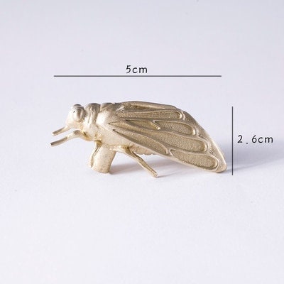 Gold brass cicada insect shaped cabinet pull/Insect door handle/Gold bug drawer handle/Brass beetle door knob/Unique gold furniture hardware