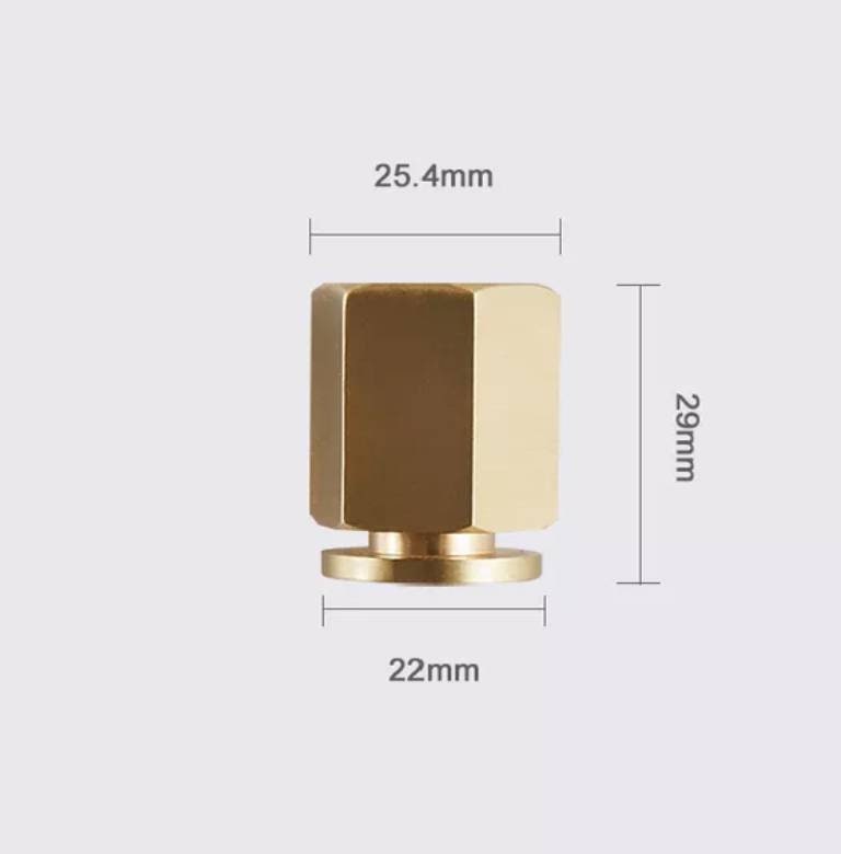 Industrial chic hexagonal shaped drawer pull/Gold nut style solid brass cabinet knob/Gold brass geometric door knob/man cave brass hardware