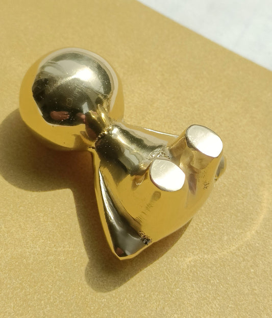 Gold brass man cabinet handle/Small man shaped door handle/Cartoon shaped figurine drawer handle/Child shaped brass furniture hardware
