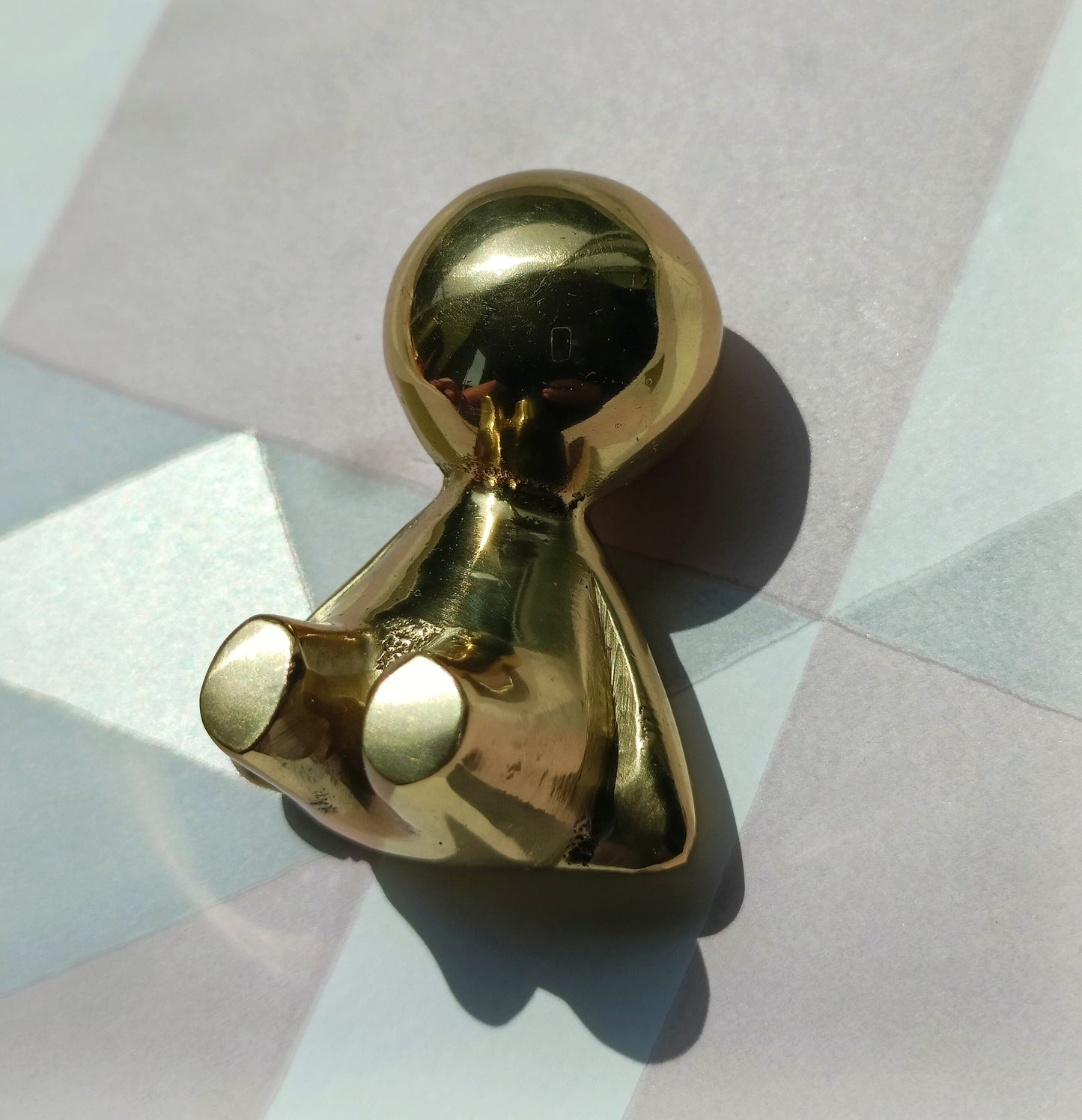 Gold brass man cabinet handle/Small man shaped door handle/Cartoon shaped figurine drawer handle/Child shaped brass furniture hardware