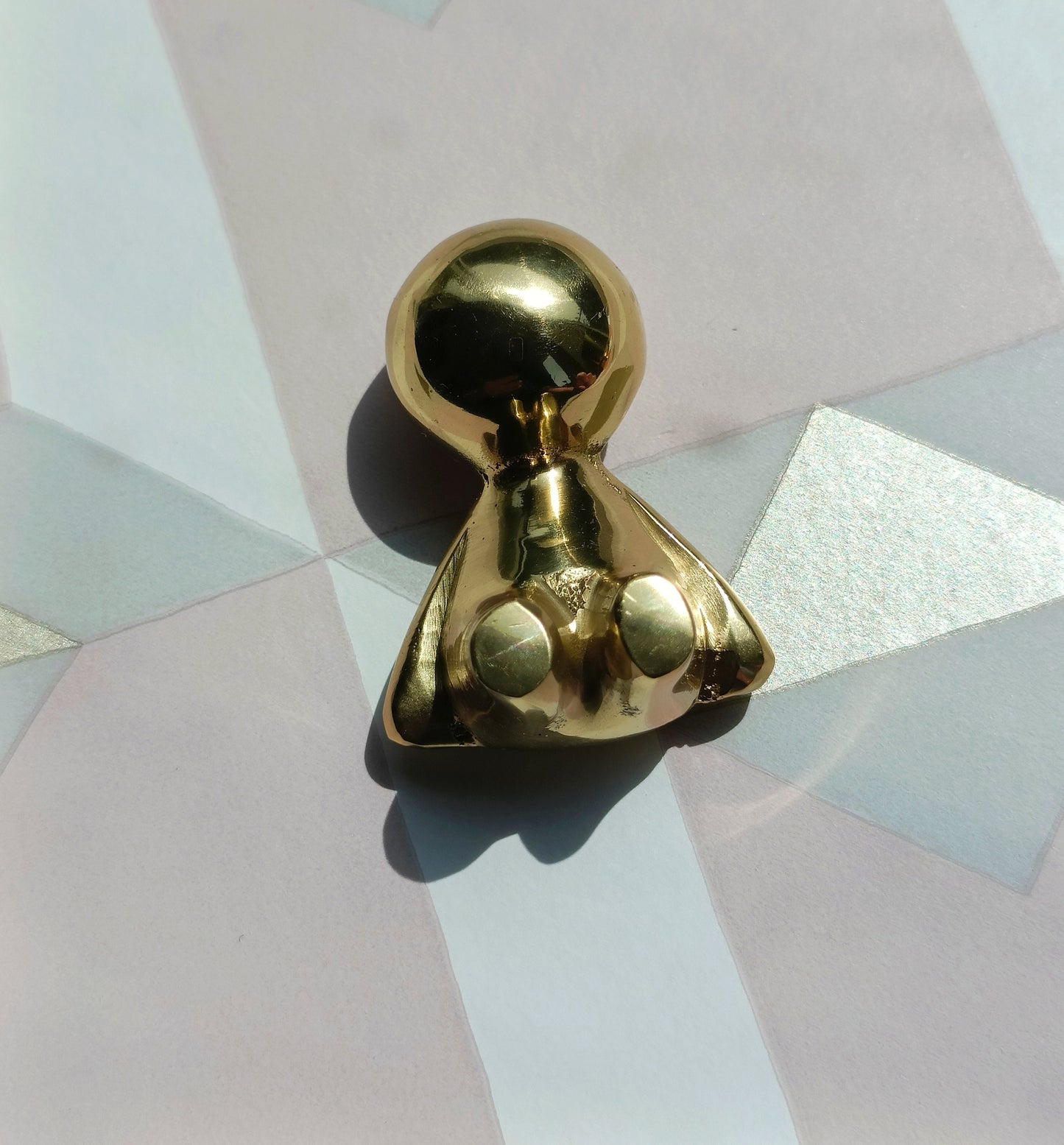 Gold brass man cabinet handle/Small man shaped door handle/Cartoon shaped figurine drawer handle/Child shaped brass furniture hardware