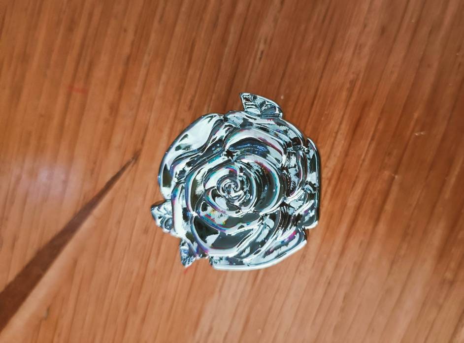 Beautiful gold or silver rose shaped door handle/Brass rose flower cabinet pull/Gold or silver rose shaped drawer knob/flower shaped handle