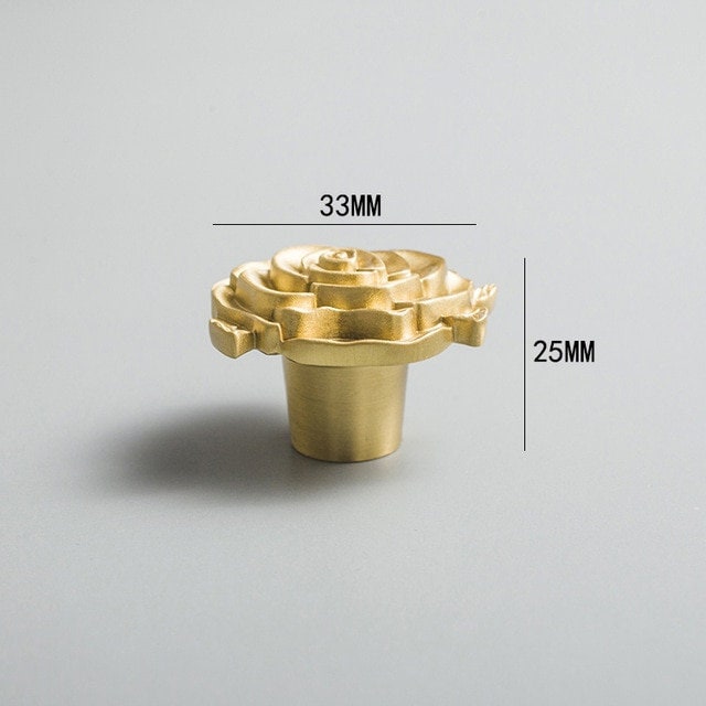 Beautiful gold or silver rose shaped door handle/Brass rose flower cabinet pull/Gold or silver rose shaped drawer knob/flower shaped handle