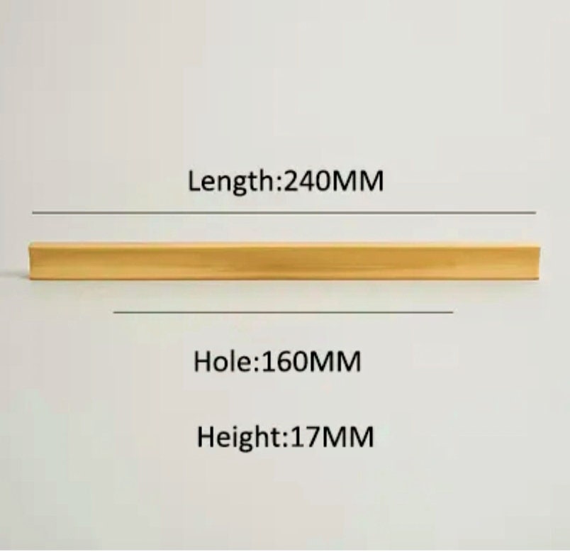 Simple gold brass bar handle/Extra long cabinet handle/home improvement hardware/modern brass kitchen hardware/Brass wardrobe handle