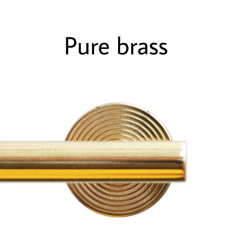 Shiny Gold Brass 6mm thick bar pull handle with round backplates/shiny gold drawer pull/kitchen furniture hardware/retro gold door handle
