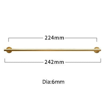 Shiny Gold Brass 6mm thick bar pull handle with round backplates/shiny gold drawer pull/kitchen furniture hardware/retro gold door handle