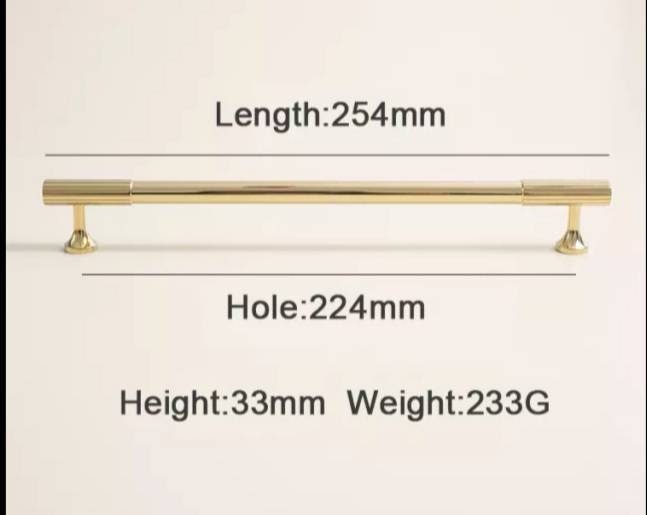 Shiny gold brass bar handle/bar handle with a line pattern/polished metal cabinet handle/home improvement hardware/kitchen cabinet handle
