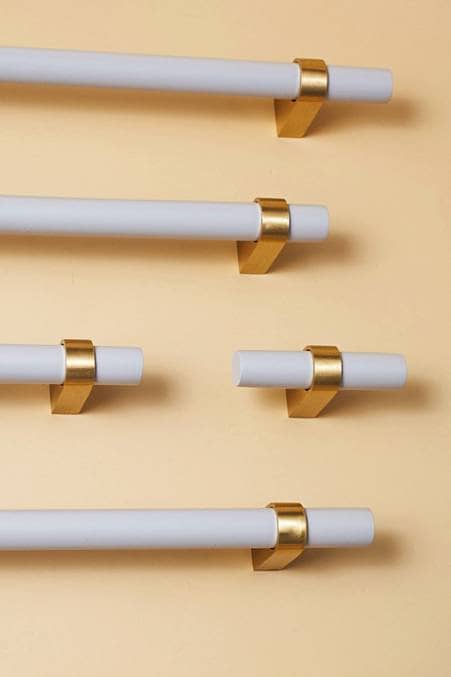 Light Grey and Gold cabinet bar pull/ wooden drawer handles/nursery furniture hardware/gray cabinet door handles/children's furniture handle