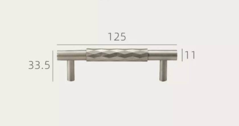 Silver nickel diamond pattern cabinet bar pull/grey silver drawer pull/silver kitchen hardware/matte silver cabinet pull/nickle door handle