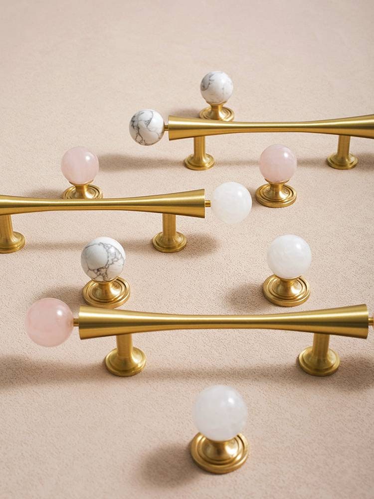 Gold scroll shaped cabinet handle with crystal detail/Solid brass and gem drawer pull/Crystal door handle/wardrobe handle/Stone door knob