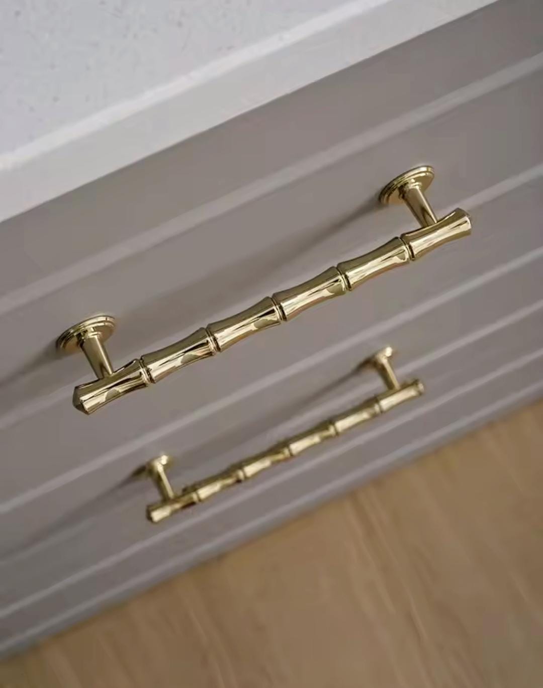 Bamboo patterned brass cabinet bar Handle/Bamboo drawer pull/Brass furniture hardware/Gold door handle/Silver Bamboo cabinet pull