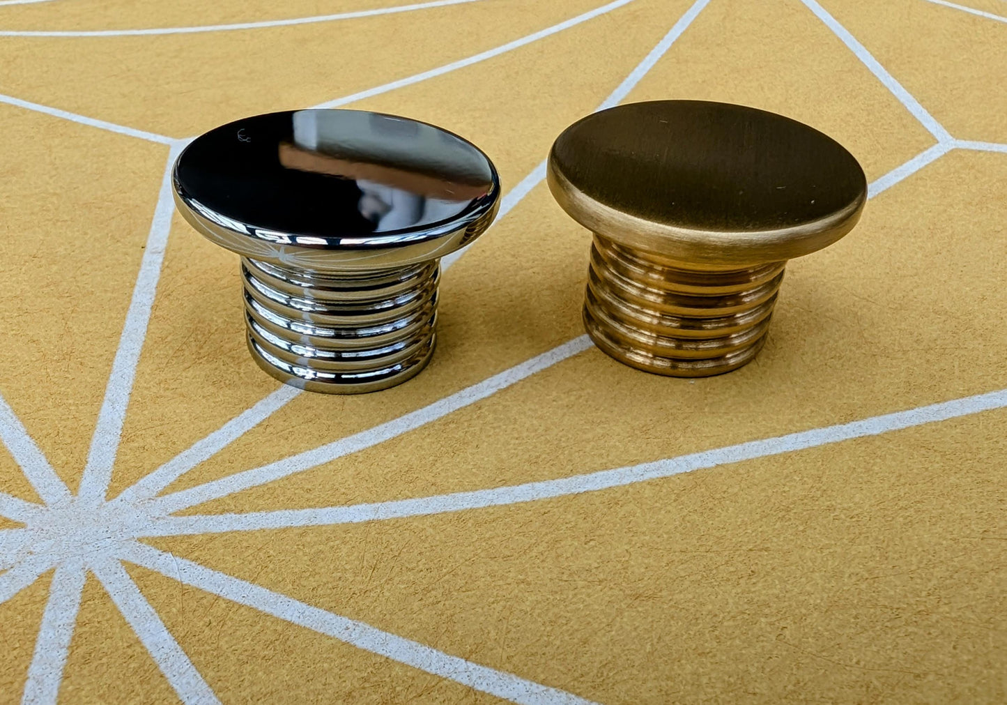 Industrial chic drawer pull/Gold or Silver solid brass cabinet knob/Brass screw design door knob/Man cave brass hardware/Classic drawer knob
