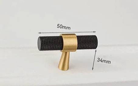 Black and gold knurled cabinet bar handle/textured brass drawer pull/ kitchen cabinet handle/modern furniture hardware/cabinet door handle