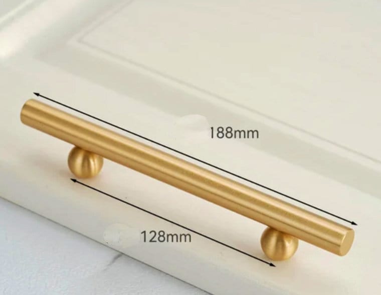 Gold brass bar and ball cabinet handle/gold furniture hardware/solid brass drawer pulls/gold kitchen hardware/solid brass door handle/