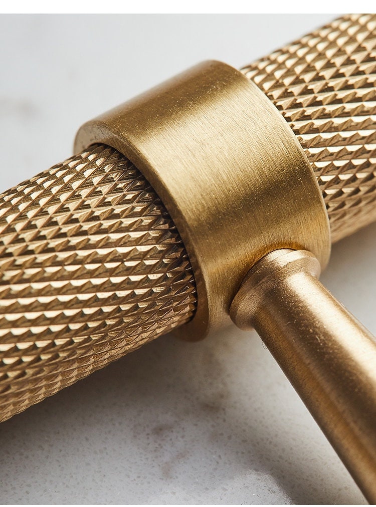 Gold knurled cabinet bar handle/Textured brass cabinet drawer pull/Gold brass door pull/Kitchen hardware/Brass door handle/Reticulated pulls