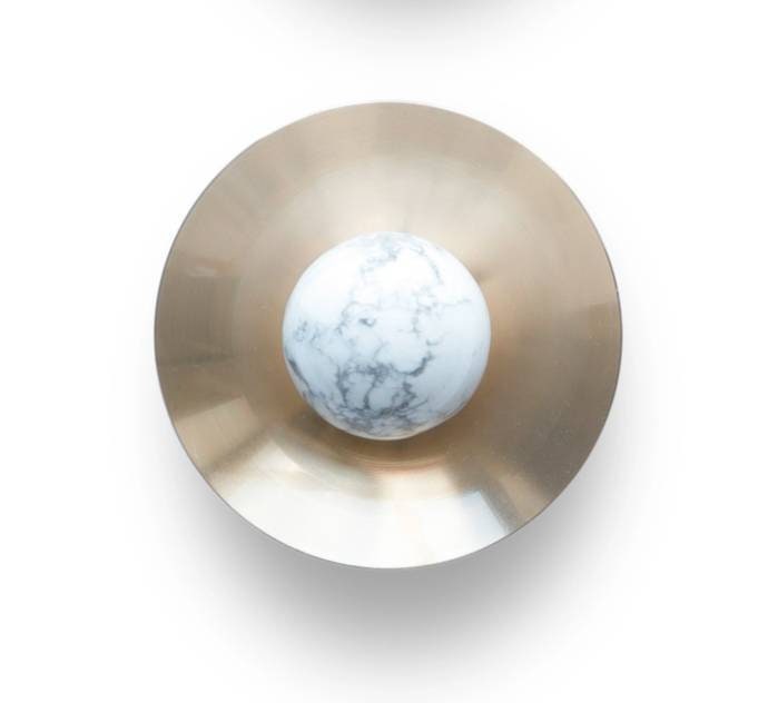Large Atomic style drawer handle/Gemstone cabinet pull/Luxury hardware/Semi precious stone door handle/Brass and crystal door knob/Hardware