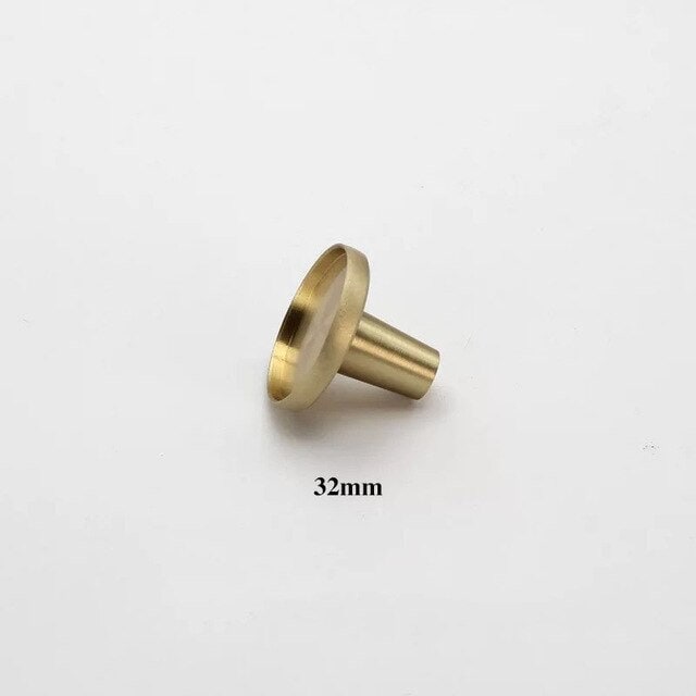 Round craft supply drawer handle for customising in brass or matte black/Black or gold cabinet knobs designed for adding individual inserts
