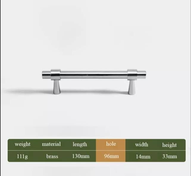 Shiny silver classic cabinet bar handle/silver cabinet pull/Brass furniture hardware/classic chrome door handle/silver kitchen hardware