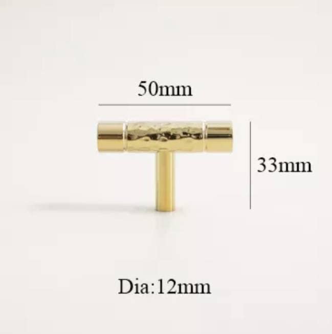Glittery gold hammered brass cabinet bar handle/Shiny brass drawer pull/textured solid gold brass door handle/Gold brass furniture hardware