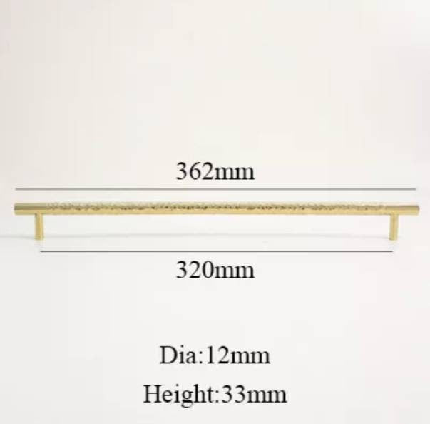 Glittery gold hammered brass cabinet bar handle/Shiny brass drawer pull/textured solid gold brass door handle/Gold brass furniture hardware