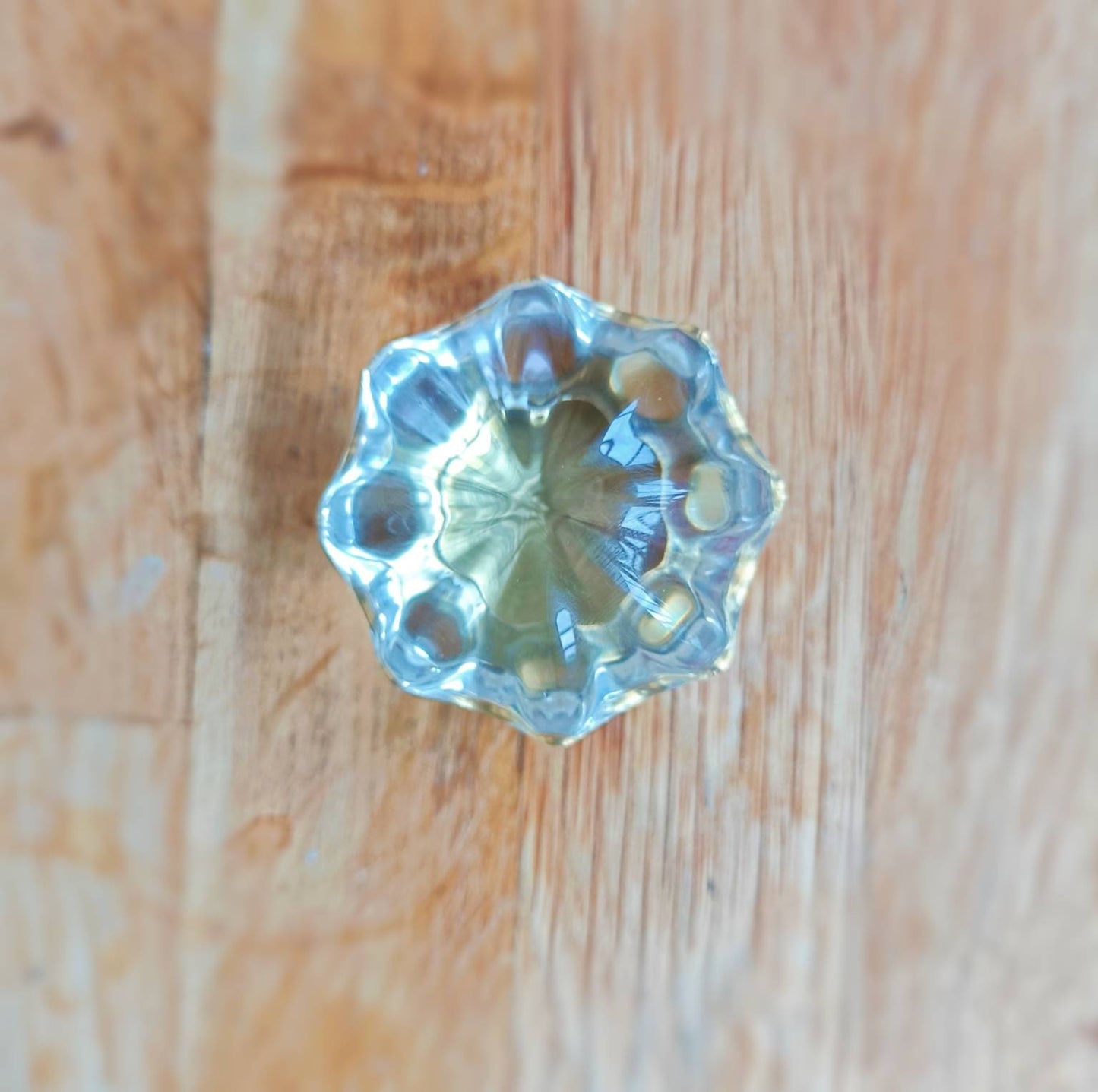 Mid century modern clear lucite cabinet pull/Transparent rounded star  shaped door knob/Resin furniture hardware/vintage gran style handle