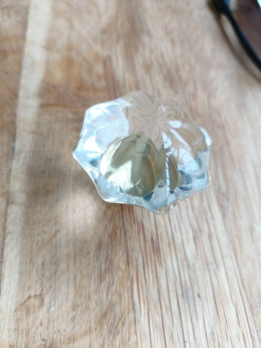 Mid century modern clear lucite cabinet pull/Transparent rounded star  shaped door knob/Resin furniture hardware/vintage gran style handle