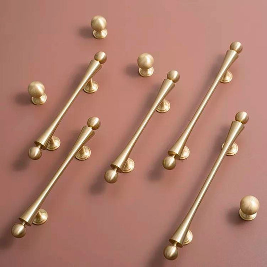 Scroll shaped cabinet bar handle with ball end design / brass cabinet draw pull/furniture hardware/ kitchen renovation/wardrobe handle/retro