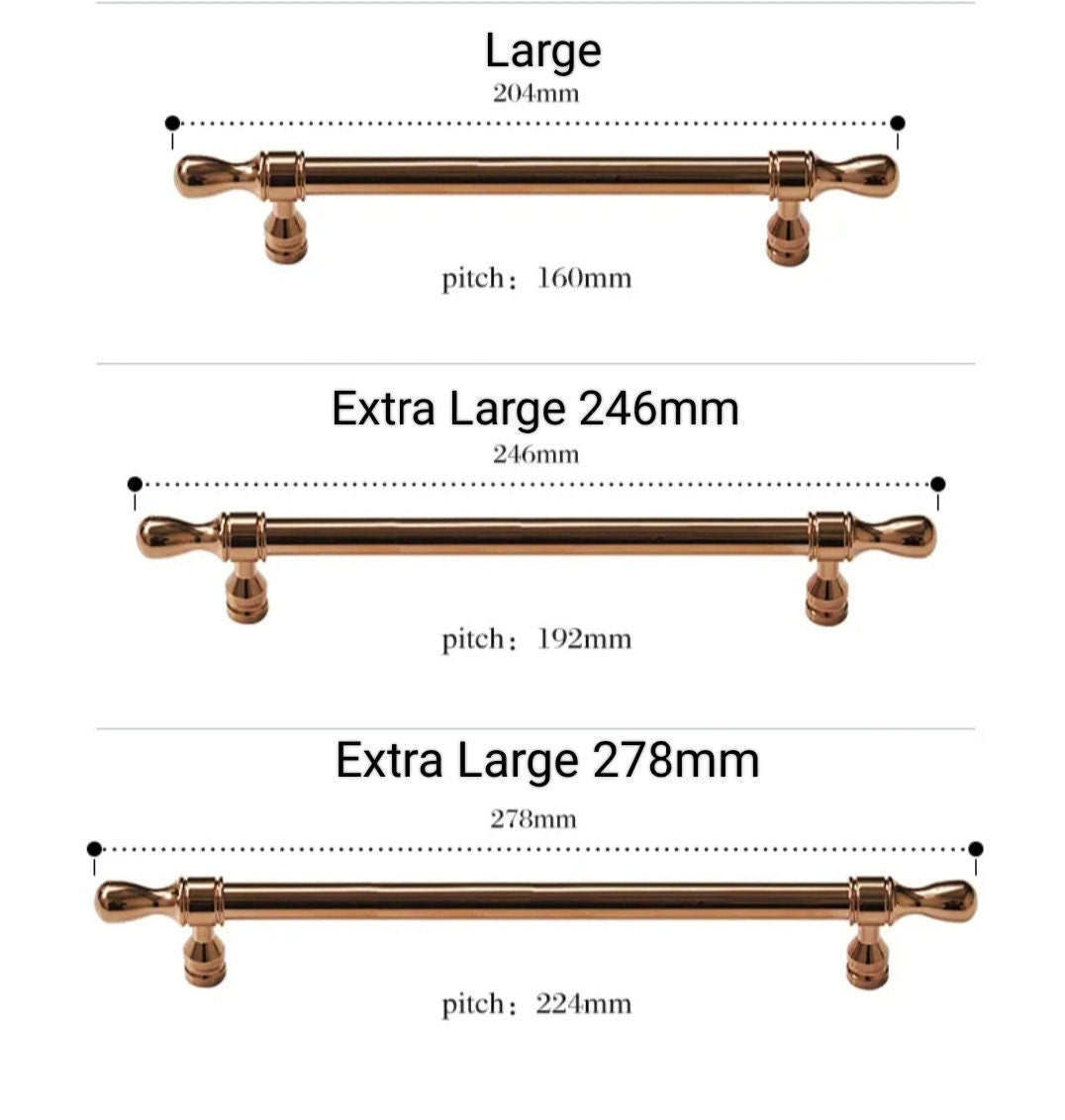 Rose gold cabinet bar handles/Sleek shiny copper cabinet Pull/Modern rose gold door handle/Brass furniture hardware/Kitchen drawer handle