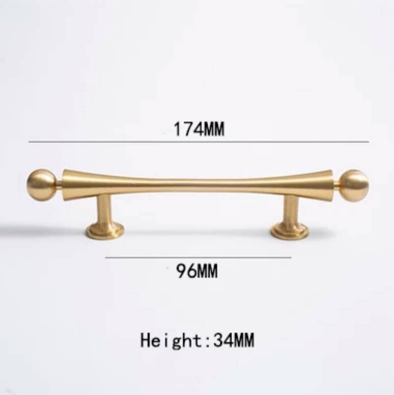 Scroll shaped cabinet bar handle with ball end design / brass cabinet draw pull/furniture hardware/ kitchen renovation/wardrobe handle/retro