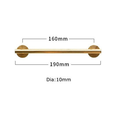 Shiny Gold Brass 8mm or 10mm thick bar pull handle with round backplates/gold drawer pull/kitchen furniture hardware/retro gold door handle