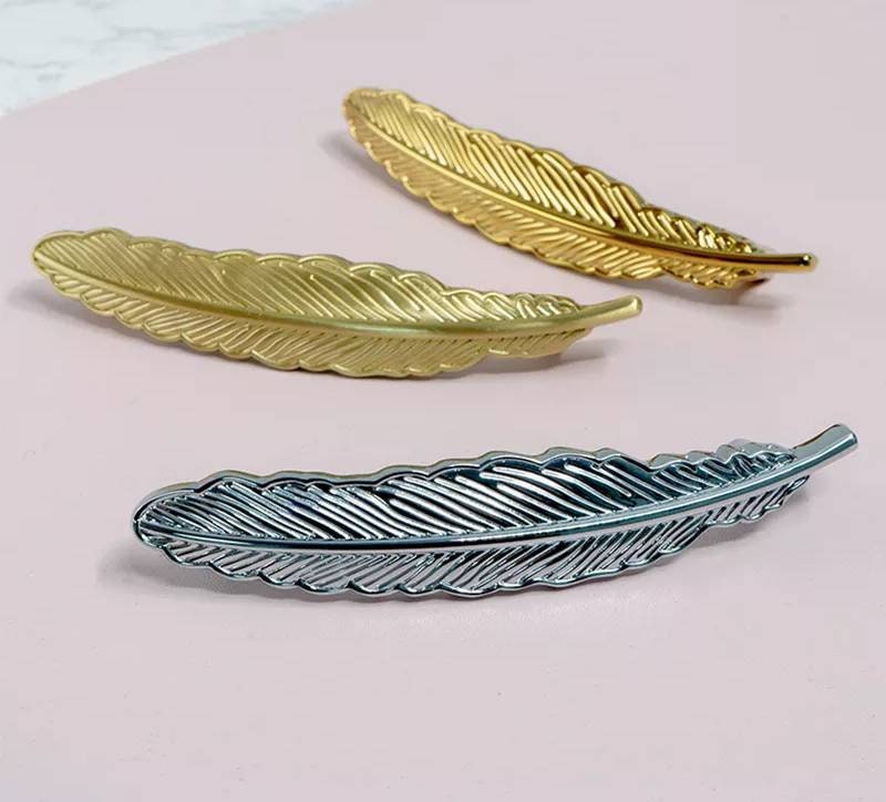 Guardian angel feather design cabinet handle/Gold or Silver bird feather drawer pull/Floating feather door handle/Gold furniture hardware