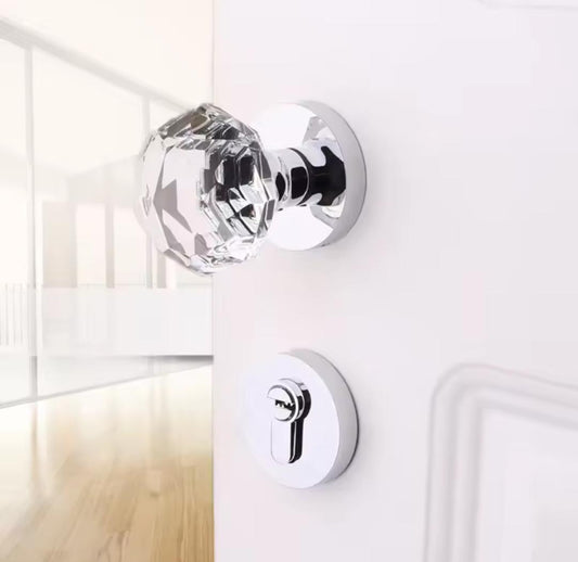 Large Crystal Interior Door Mortise Lock Handles/Luxury Interior Door Knobs/Crystal Door Handles/Crystal Furniture Hardware/Interior Handles