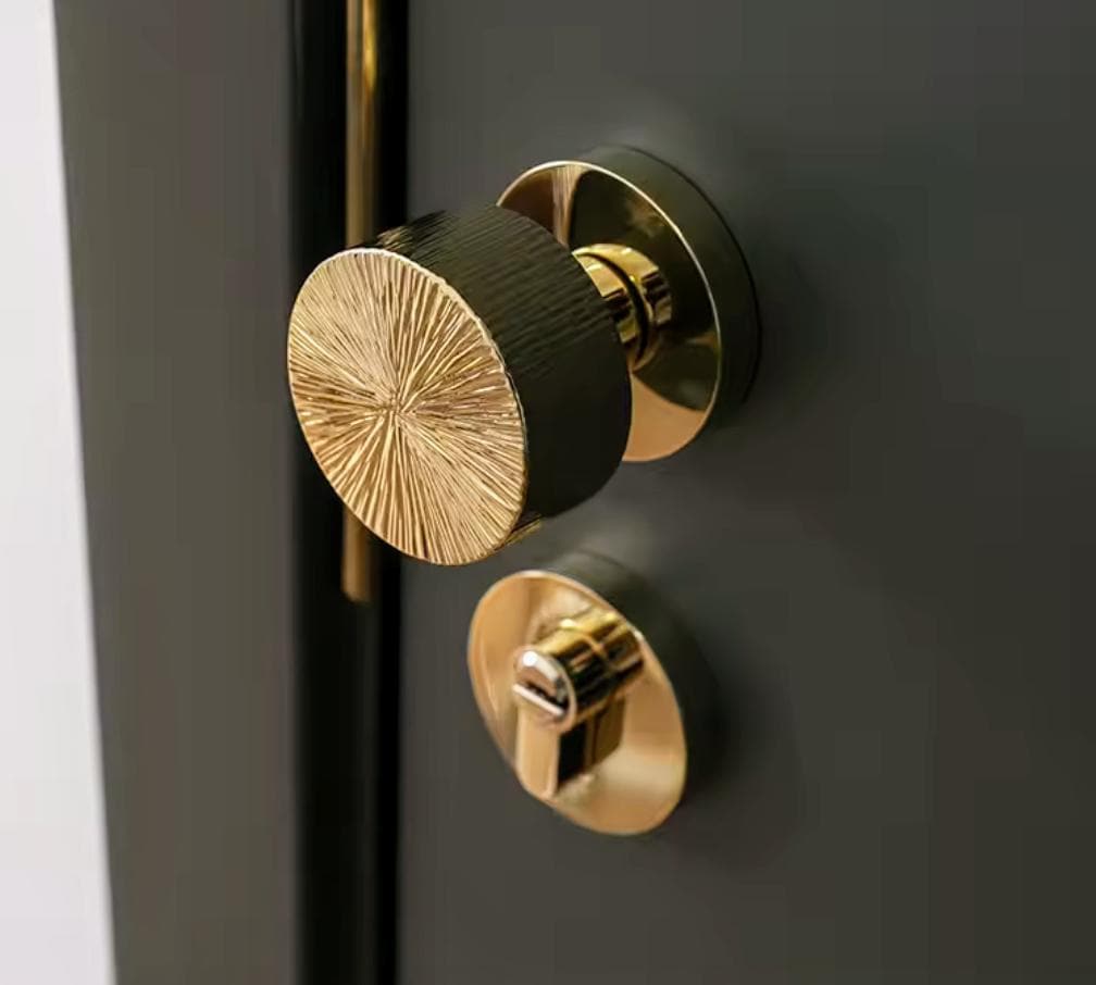 Solid Brass Interior Door Mortise Lock Handle Set/Gold MCM Style Mortise Door Knob Set/Interior Brass Door Hardware/Brass Door Furniture