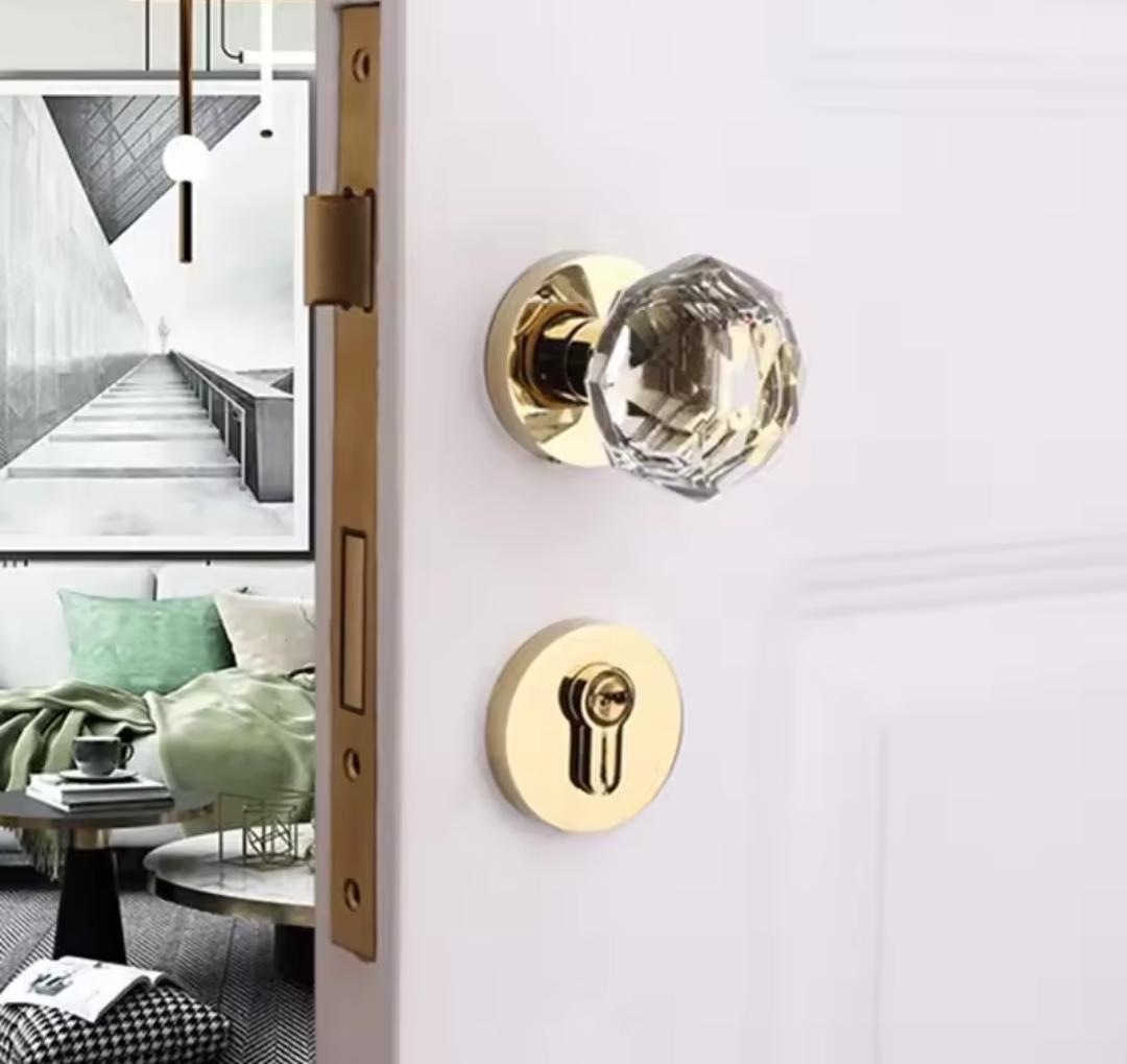Large Crystal Interior Door Mortise Lock Handles/Luxury Interior Door Knobs/Crystal Door Handles/Crystal Furniture Hardware/Interior Handles
