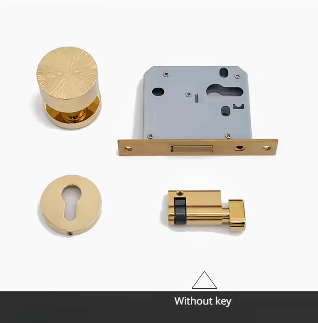 Solid Brass Interior Door Mortise Lock Handle Set/Gold MCM Style Mortise Door Knob Set/Interior Brass Door Hardware/Brass Door Furniture