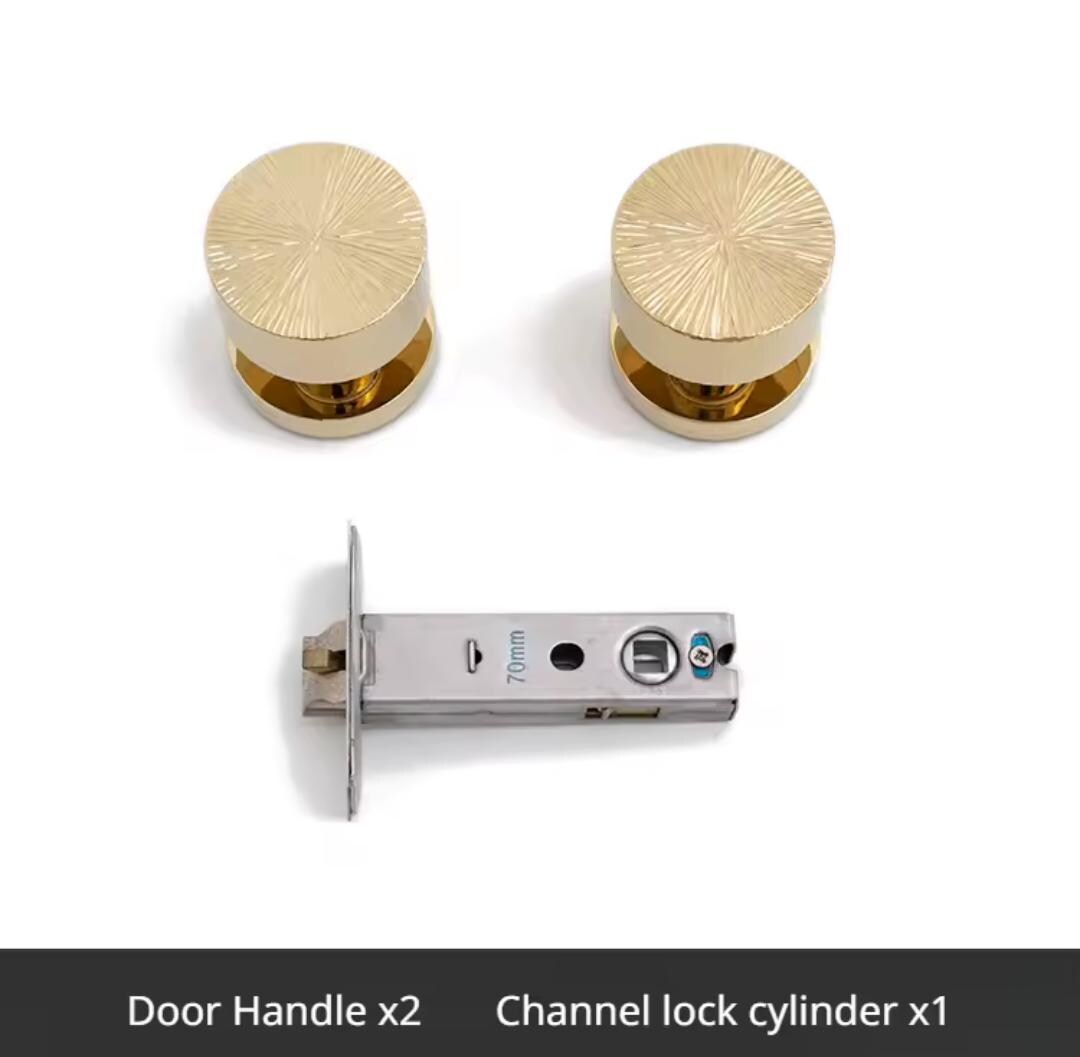 Solid Brass Interior Door Mortise Lock Handle Set/Gold MCM Style Mortise Door Knob Set/Interior Brass Door Hardware/Brass Door Furniture